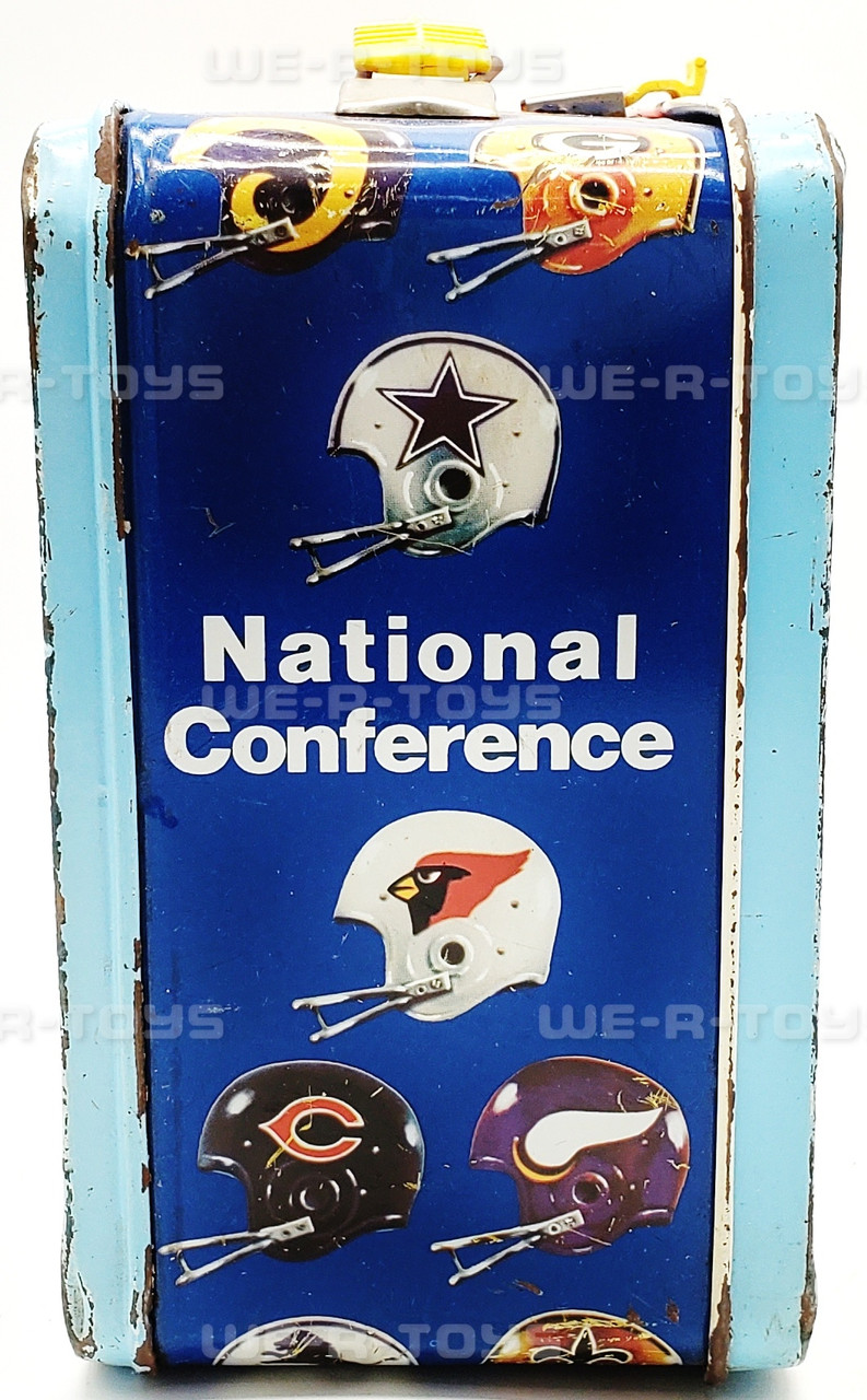 NFL National Conference Metal Lunch Box Thermos Brand 1978 USED