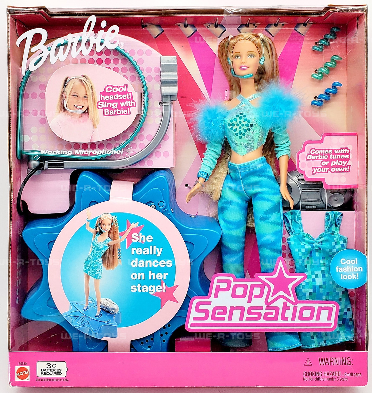 Disney - まつぼっくりページ Pop Sensation Barbie Doll with Headset 2002 Mattel 55630