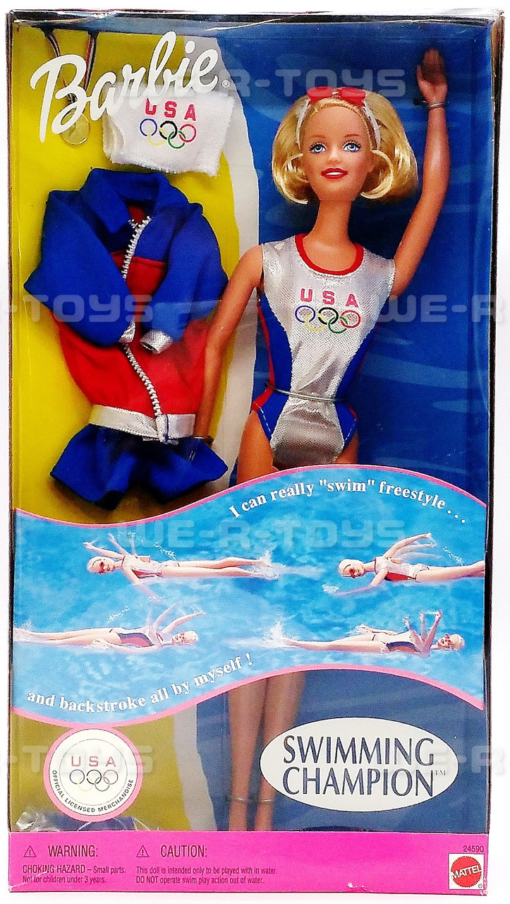 USA Olympics Swimming Champion Barbie Doll 1999 Mattel 24590 - We-R-Toys