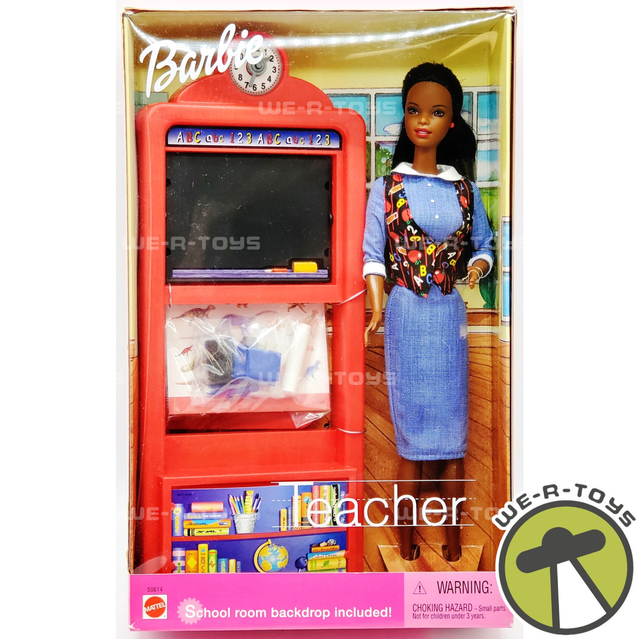 Teacher Barbie Doll African American School Room Backdrop 2000