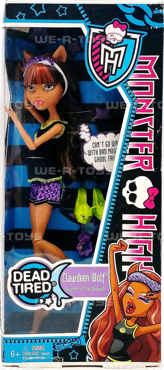 Monster High Dead Tired Clawdeen Wolf Doll 2012 Mattel #X4516