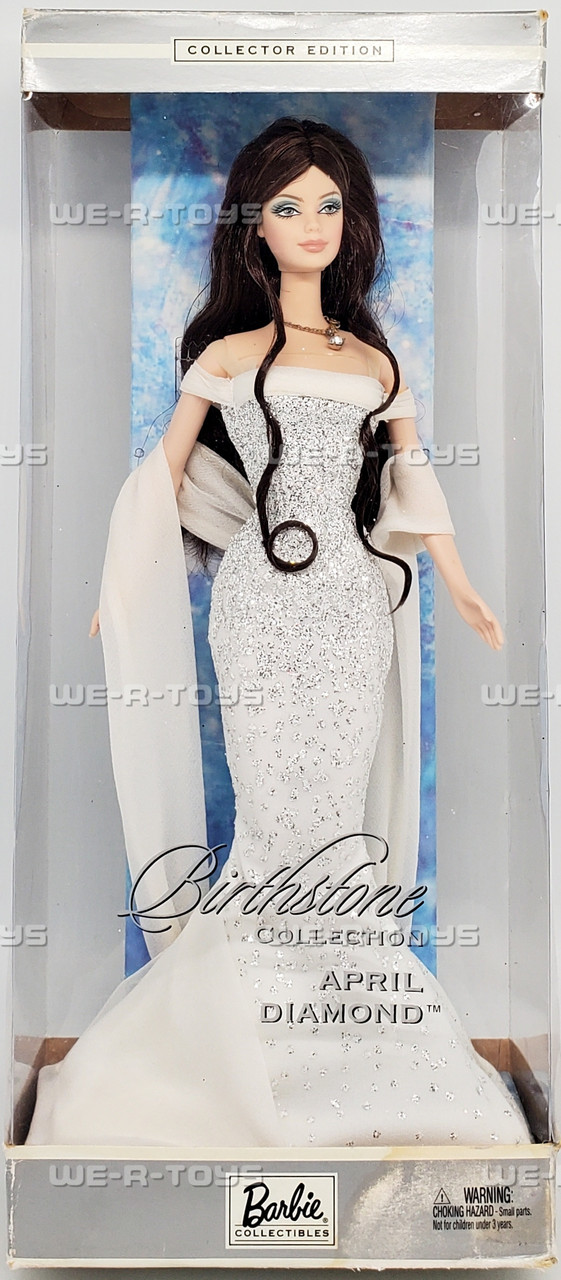 Birthstone Collection April Diamond Barbie Doll Brunette 2002