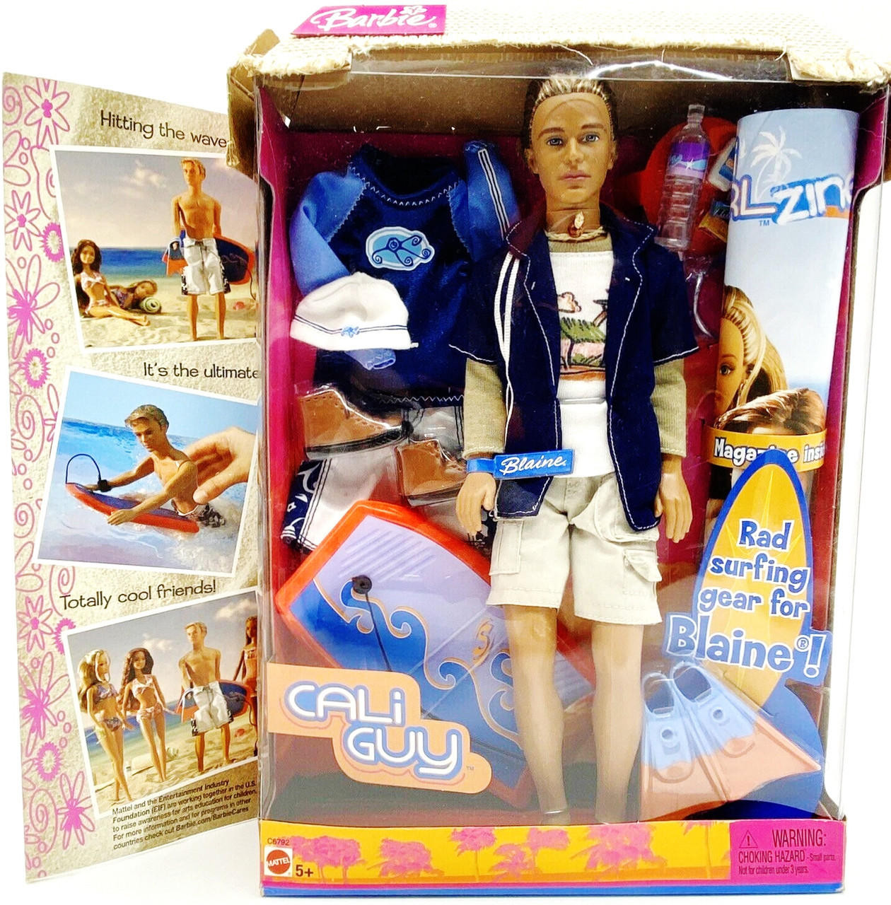 Barbie Cali Guy Blaine Doll - Surfing Accessories Included