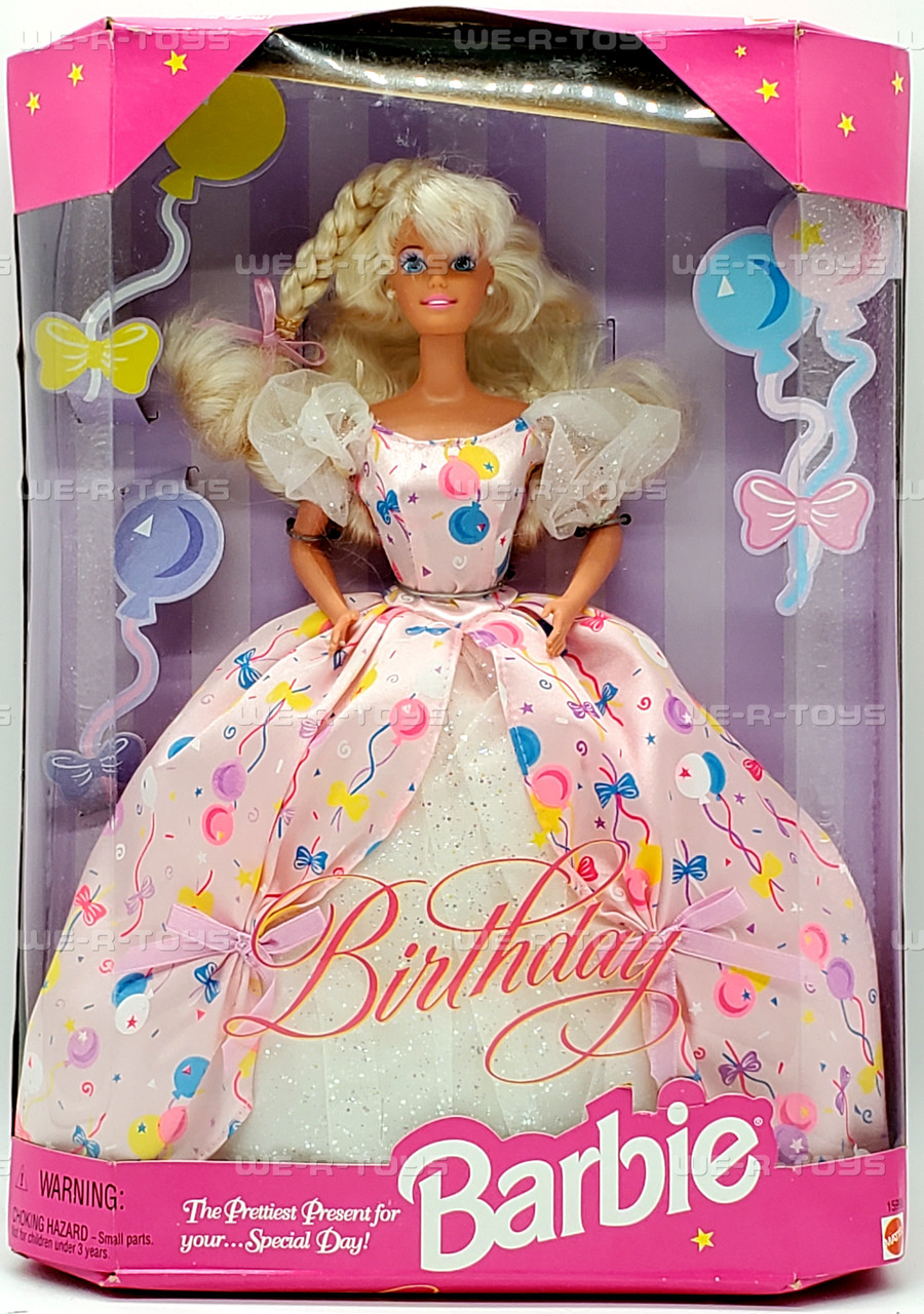 Birthday Barbie Doll Blonde Balloon Dress 1996 Mattel 15998