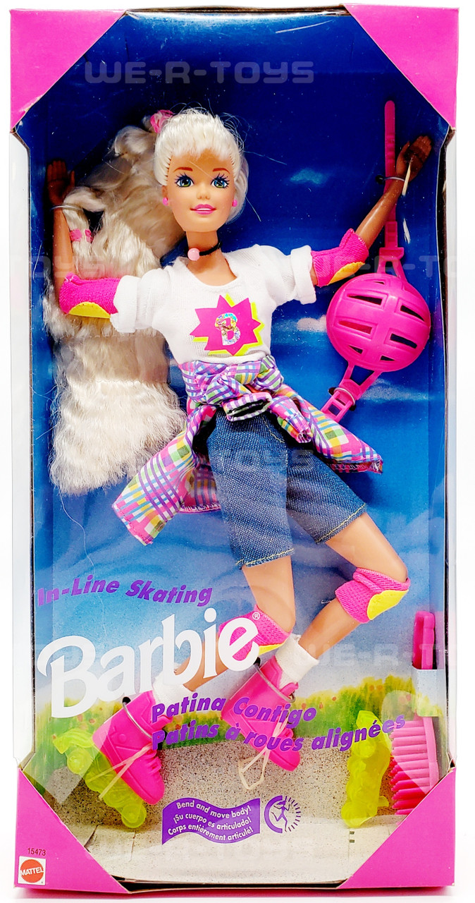 In-Line Skating Bend & Move Barbie Doll 1995 Mattel 15473