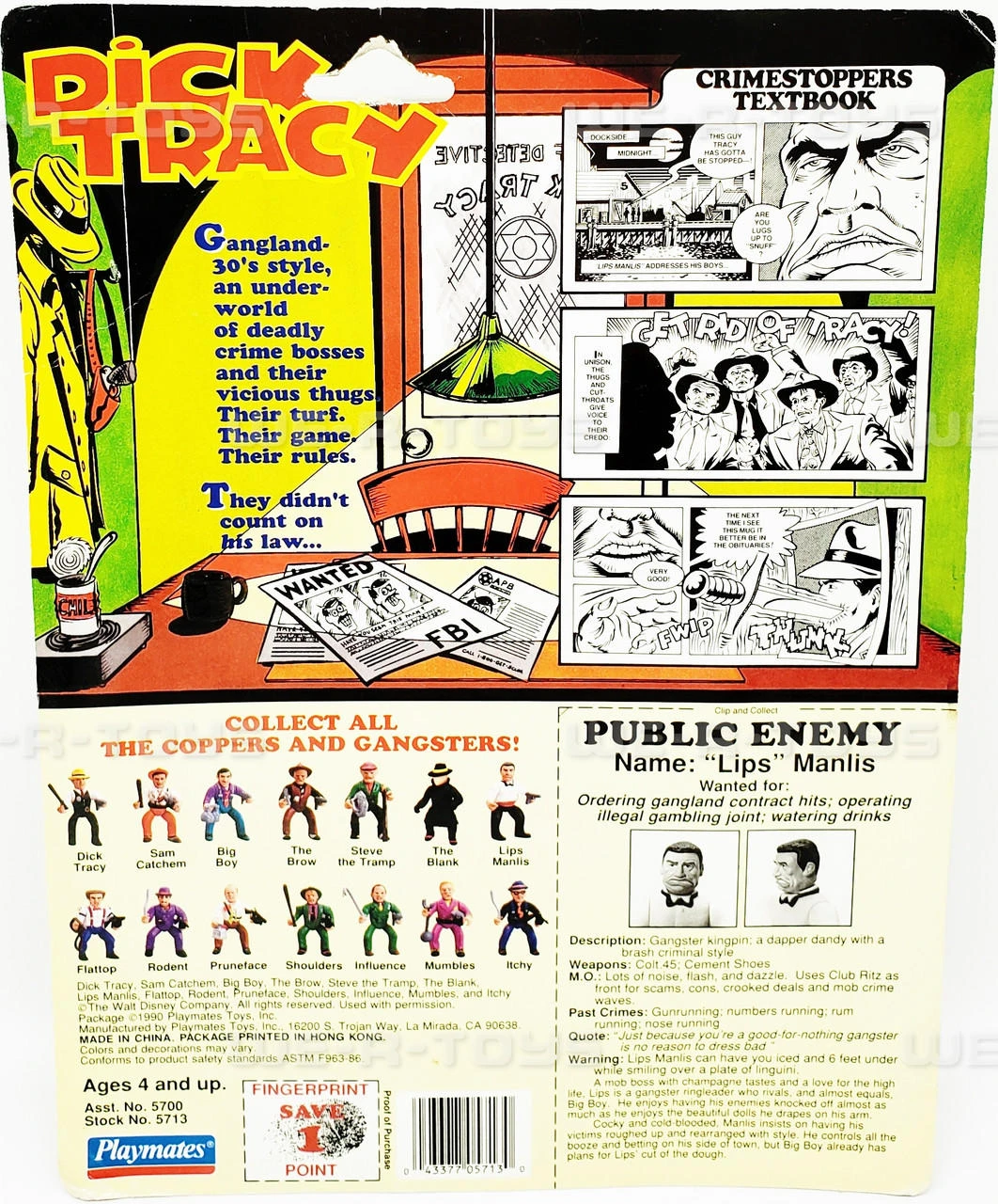 Dick Tracy Coppers and Gangsters Lips Manlis Action Figure