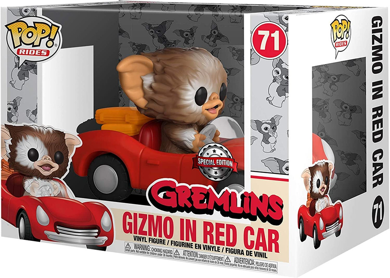 Funko Pop! Rides 71 Gremlins Gizmo in Red Car Vinyl Figure Hot