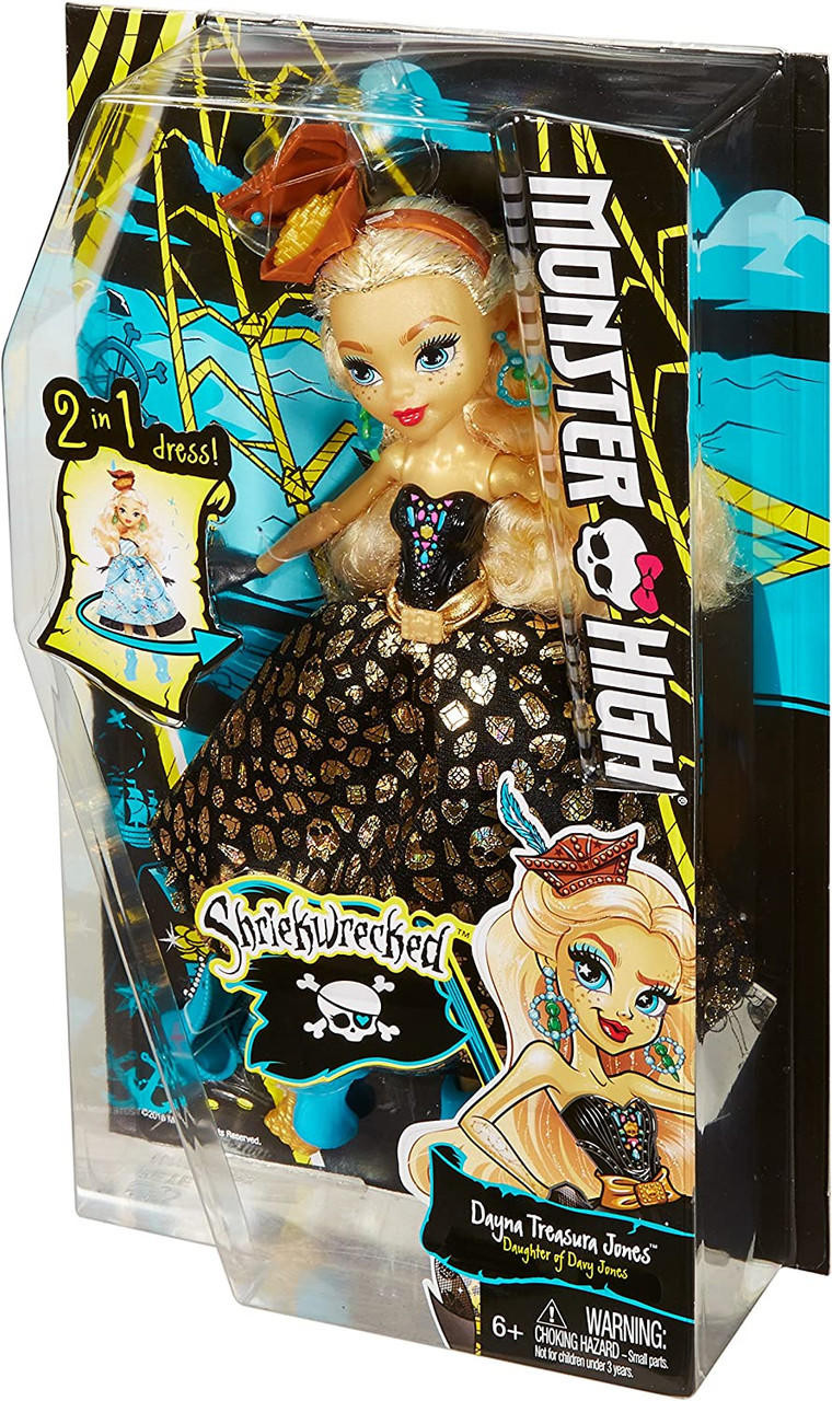 Monster High Shriekwrecked Dayna Treasura Jones Doll 2 in 1