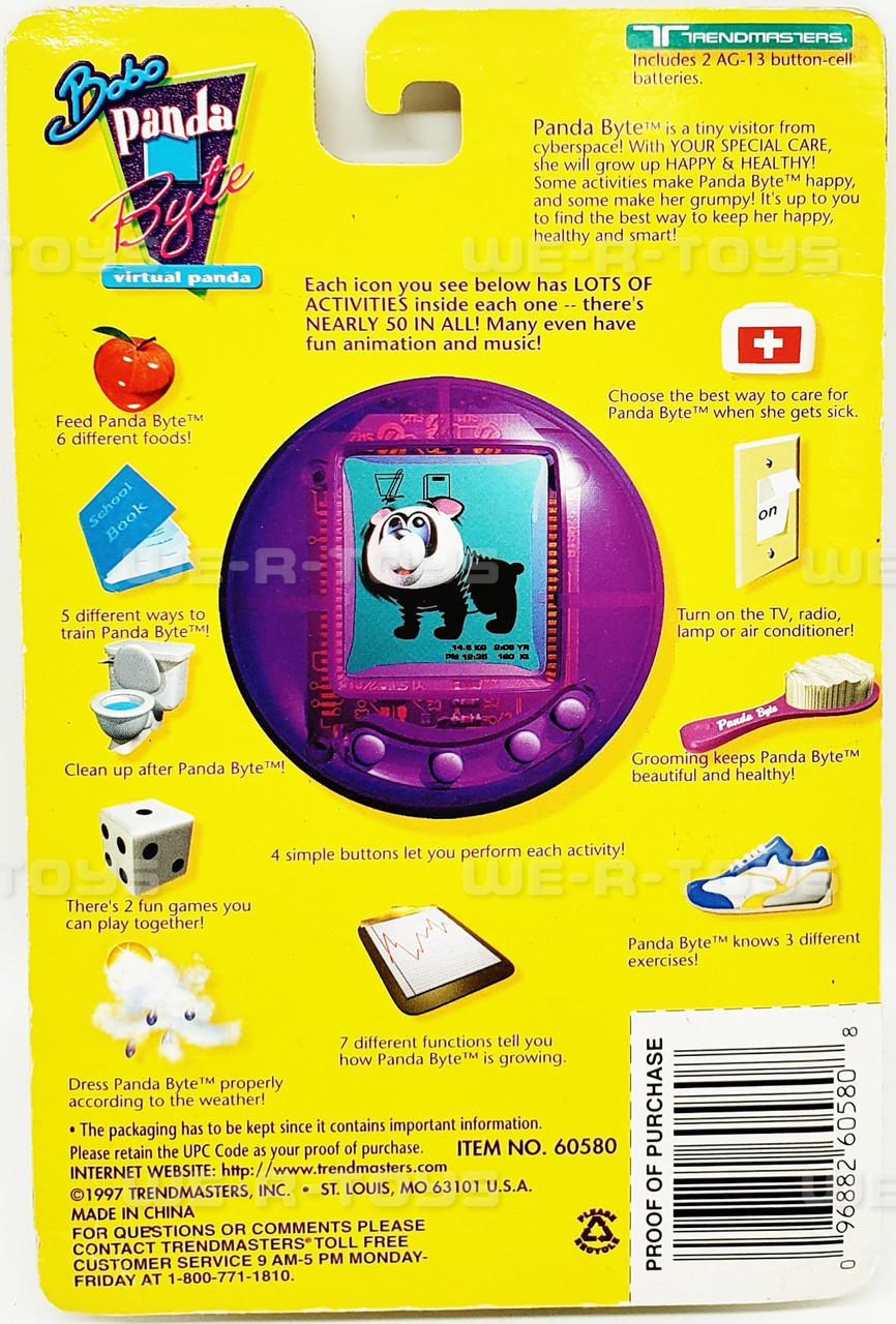 Bobo Panda Byte Virtual Panda Pet Green Trendmasters 1997