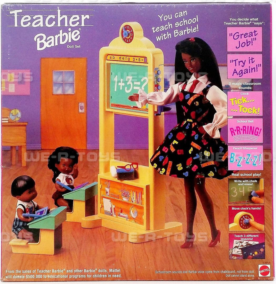 Teacher Barbie African American Doll w/ Students Recalled Mattel