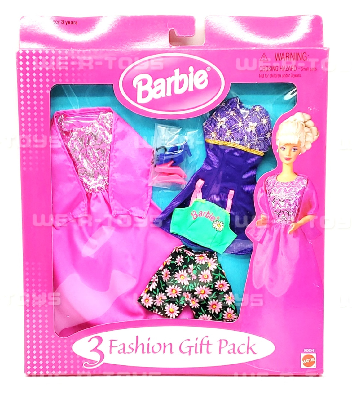 Barbie Clothes 3 Fashion Gift Pack w/ Pink Dress 1998 Mattel No 
