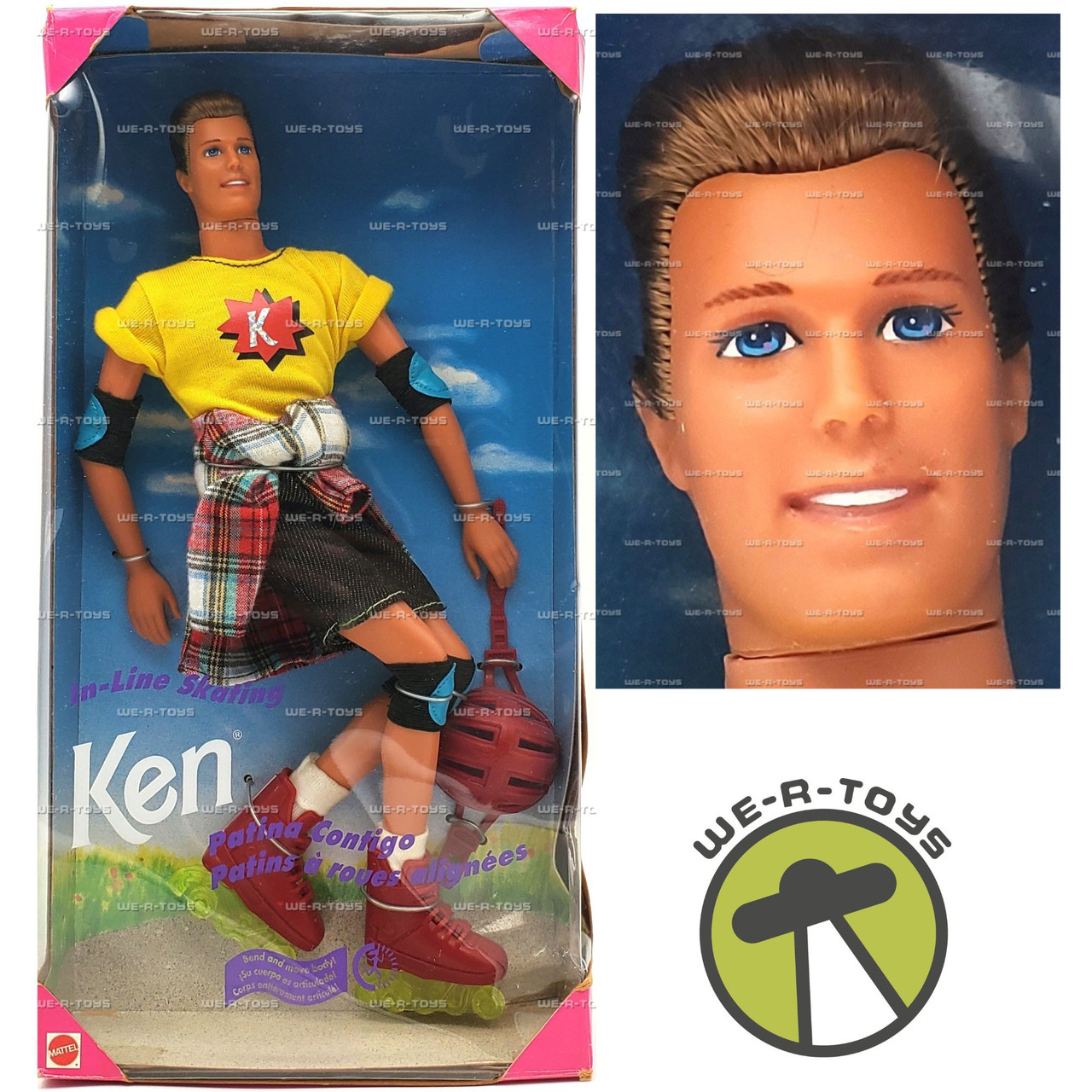 Barbie In-Line Skating Ken Doll With Rollerskates Mattel 1995