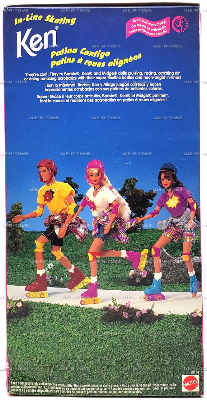Barbie In-Line Skating Ken Doll With Rollerskates Mattel 1995