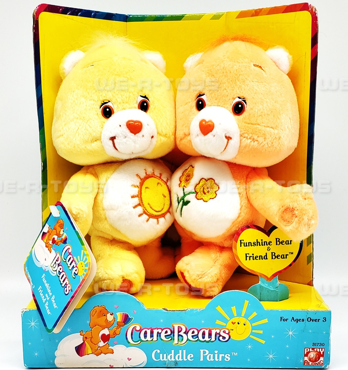 Care Bears Cuddle Pairs Funshine Bear & Friend Bear Plushes Play Along  #31730