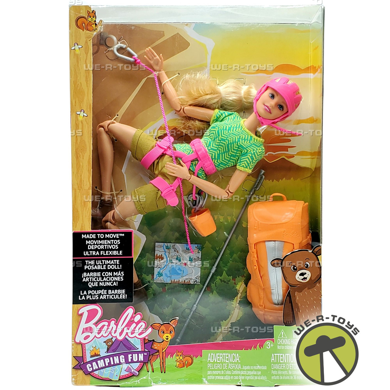 Camping Fun Made to Move Rock Climber Barbie Doll 2016 Mattel