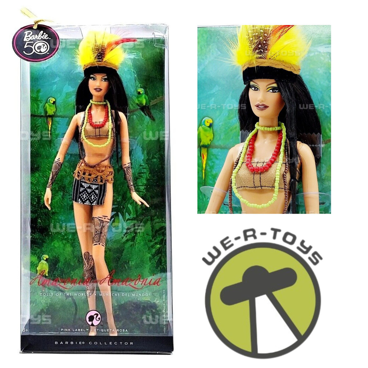 Amazonia Barbie Dolls Of The World 2008 Mattel Pink Label #P4754 NRFB