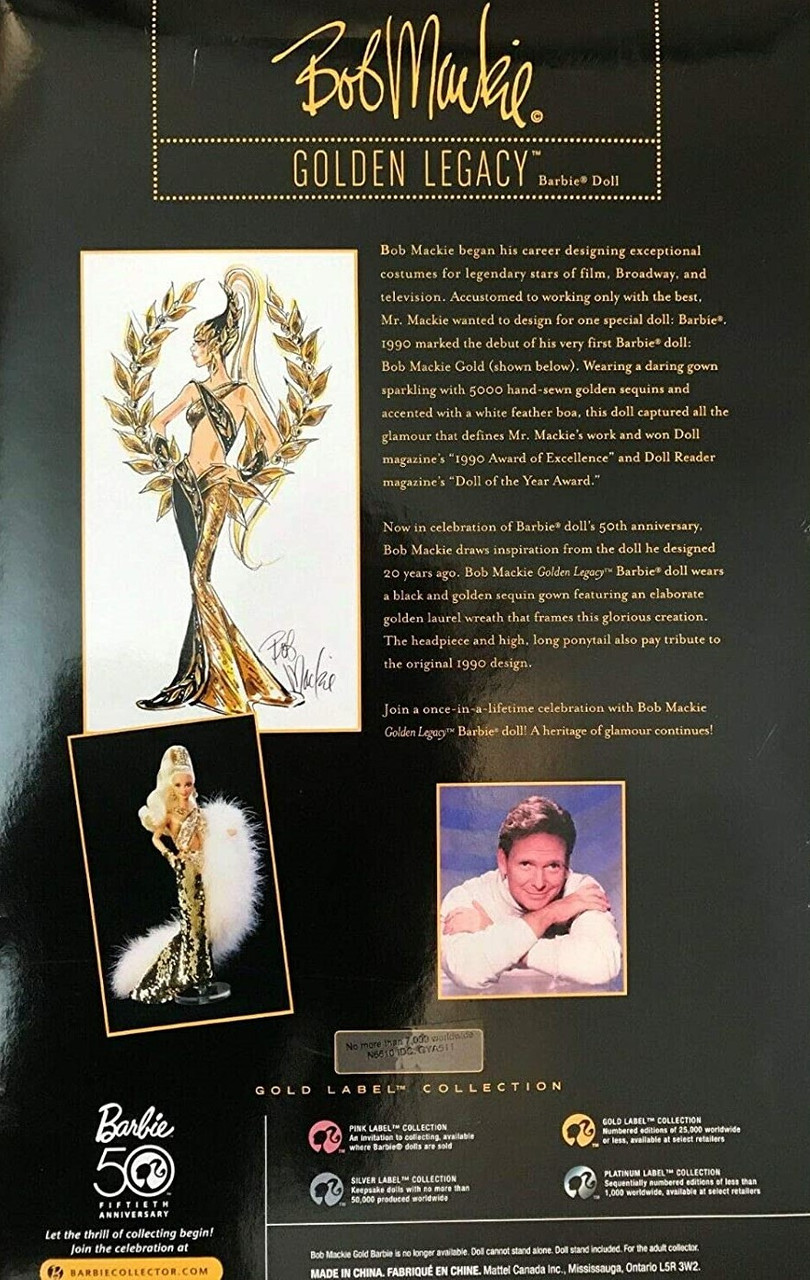 Golden Legacy Barbie Doll Bob Mackie Gold Label Limited Edition