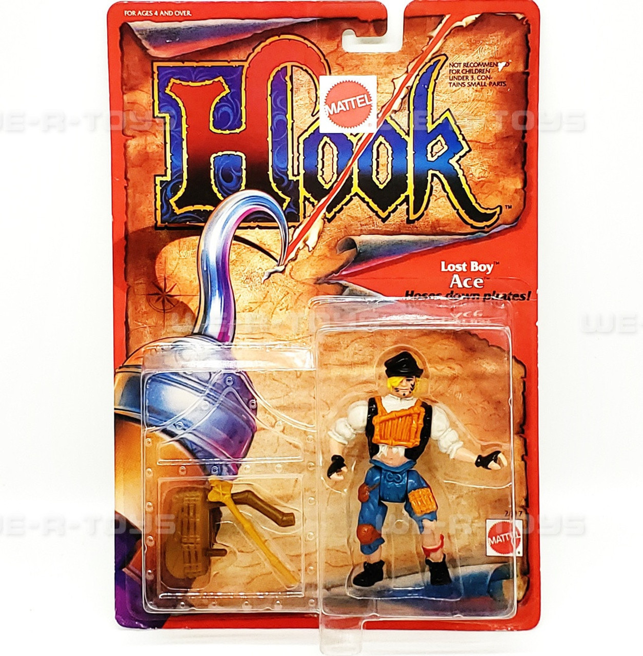 Mattel 1991 Hook Lost Boy Ace Hoses Down Pirates Action Figure Moc
