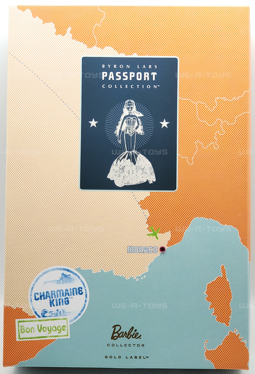 Charmaine King Barbie Doll Byron Lars Passport Collection Gold