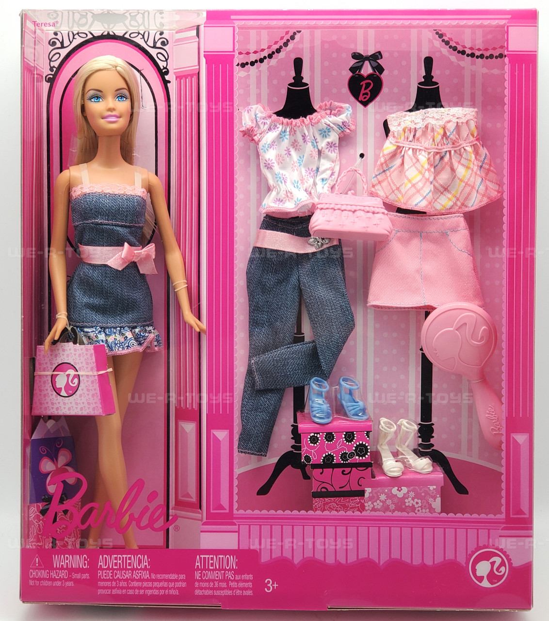 Barbie Pink Series Doll with 3 Fashions Gift Set 2008 Mattel