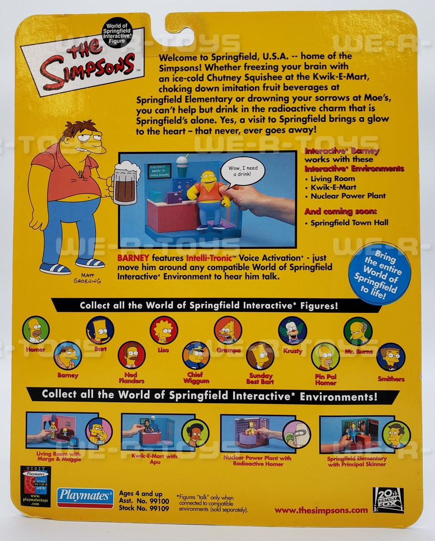 The Simpsons World of Springfield Barney Action Figure 2000