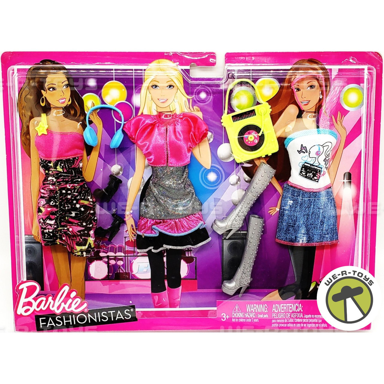 Barbie Fashionistas 3 Outfit Fashion Set Hot Pink Box 2011 Mattel # ...