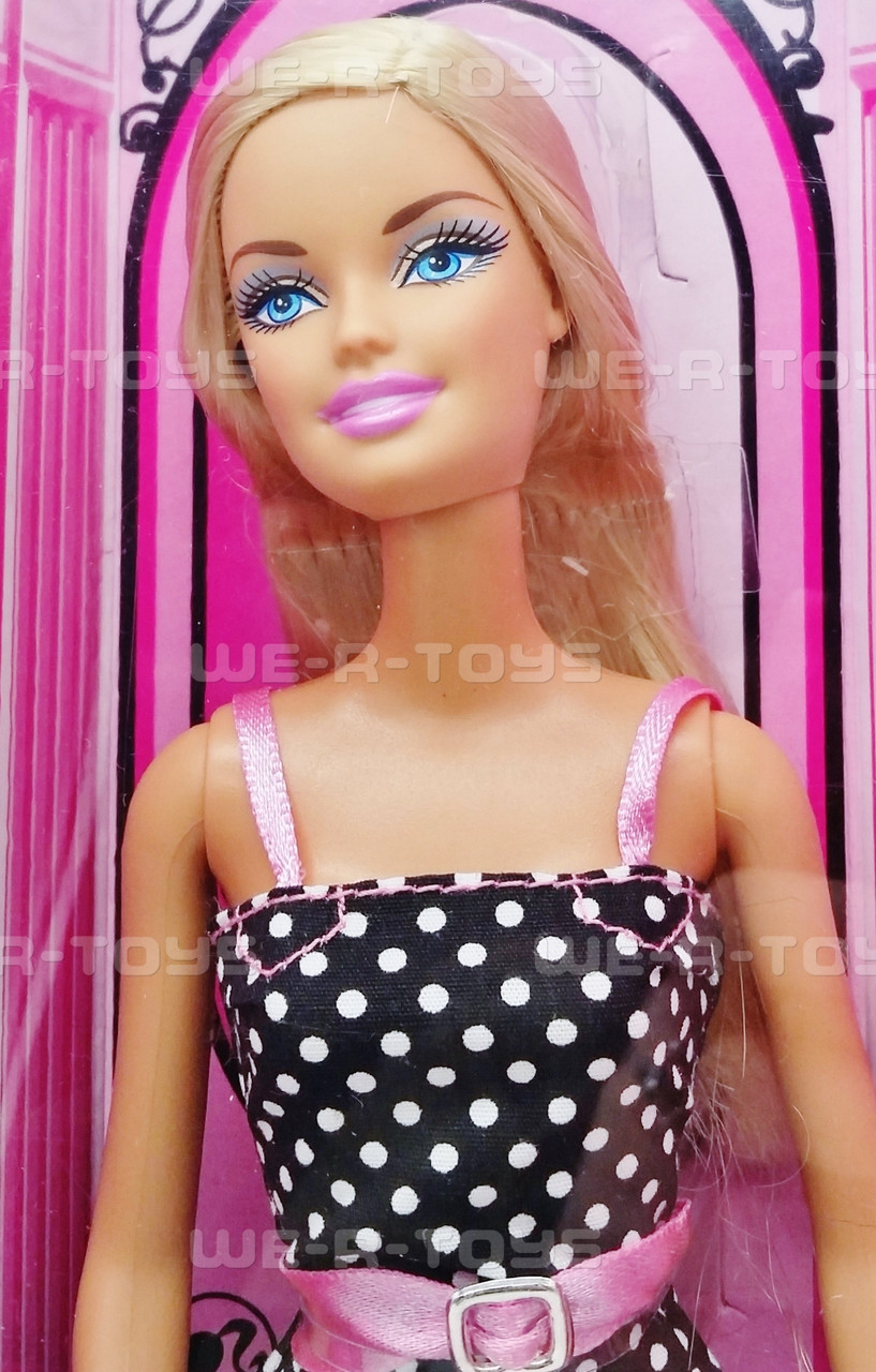 pink polka dot dress barbie Margot Robbie Is Balmain Barbie in a Pink Polka-Dot Mini Dress