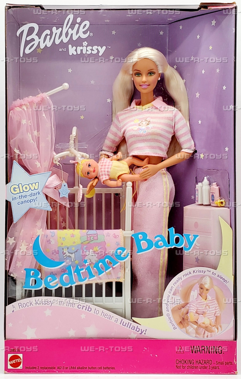Barbie ロサンゼルス　3体セット【送料無料】 Bedtime Baby Barbie & Krissy Doll w/ Musical Crib 2000