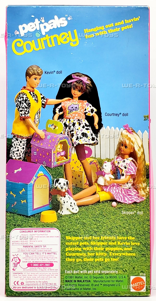 Barbie Pet Pals Courtney Doll with Kitty & Accessories 1991 Mattel