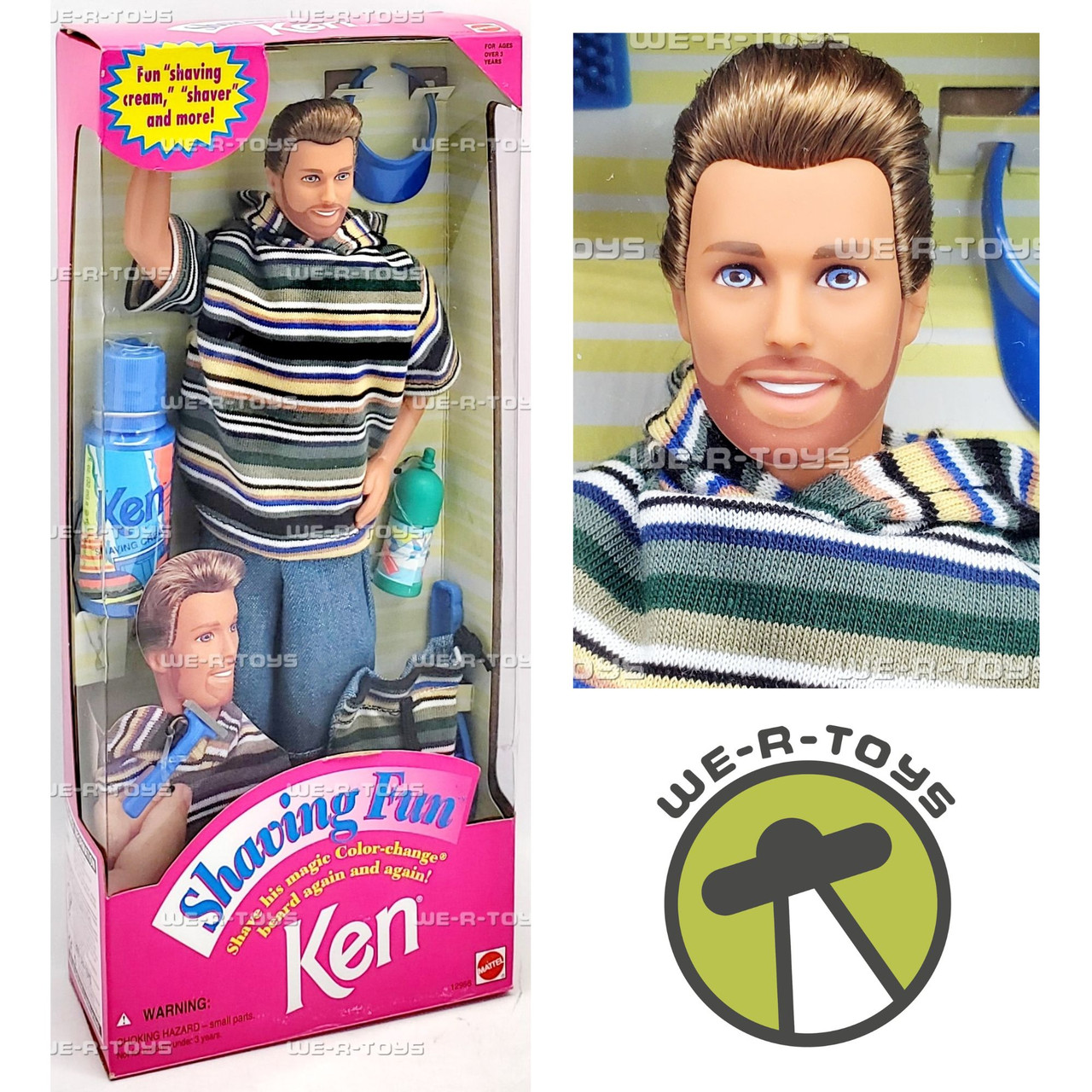 Shaving Fun Ken Doll with Magic Color Change Beard 1994 Mattel