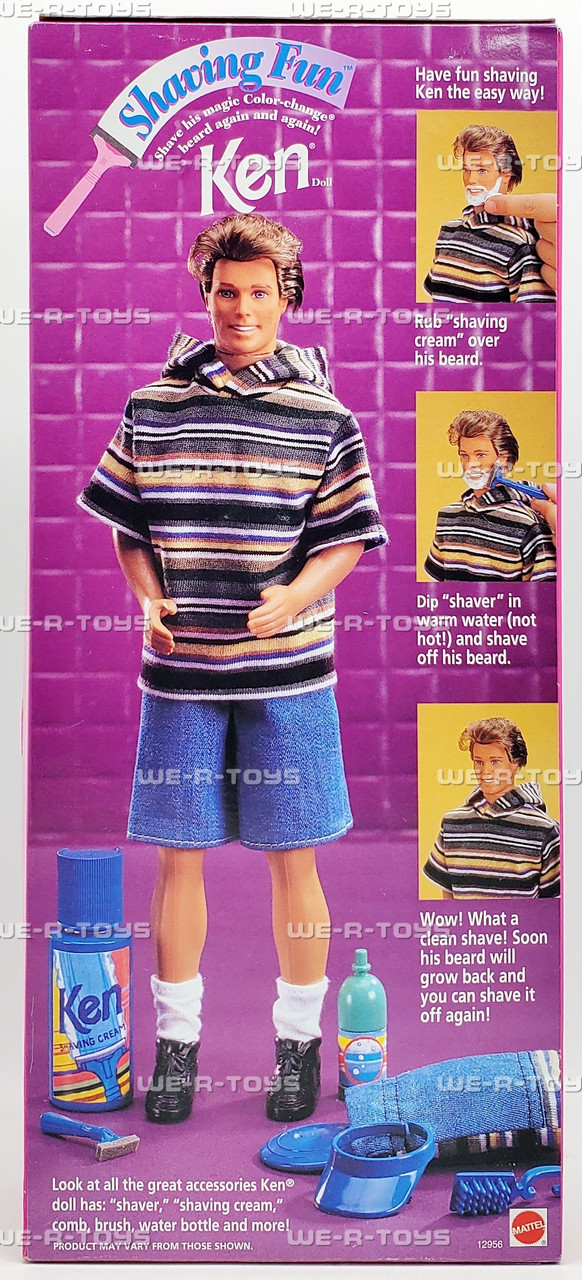 Shaving Fun Ken Doll with Magic Color Change Beard 1994 Mattel