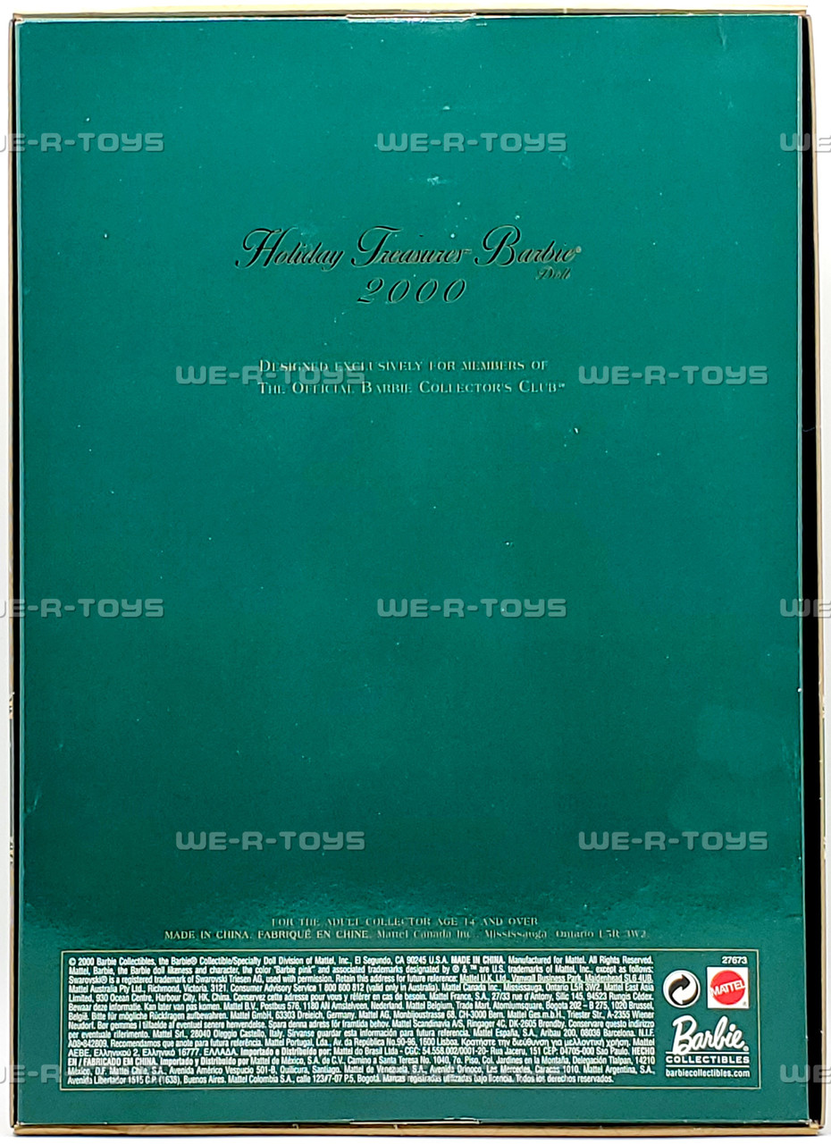 Holiday Treasures Collector Club Barbie Doll 2000 Mattel