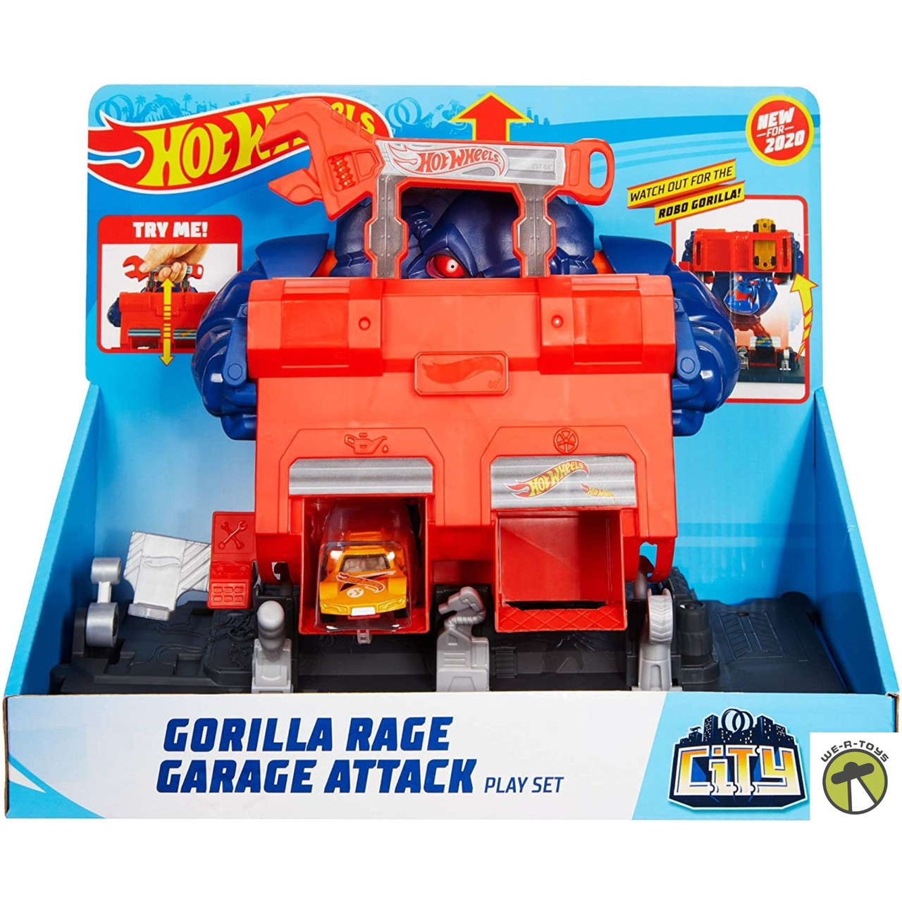 Hot Wheels Creature Attack Playsets, Gorilla Garage, Multicolor - We-R-Toys