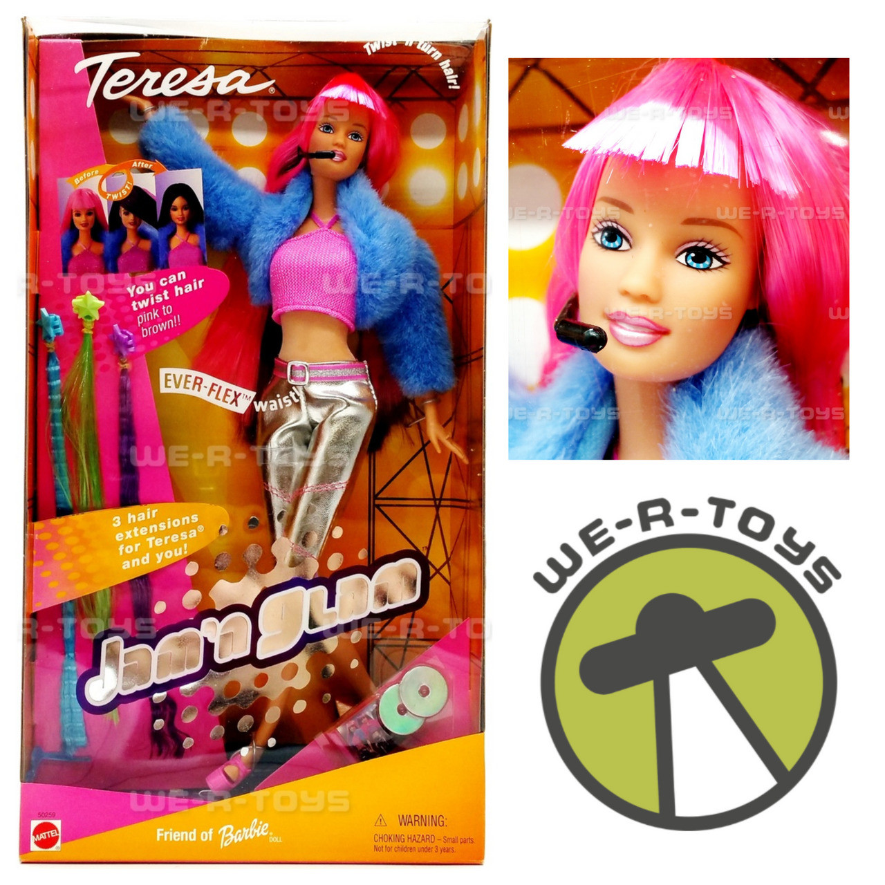 Barbie Jam'n Glam Theresa Doll w/ Hair Extensions 2001 Mattel 50259