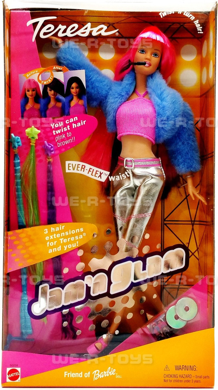 Barbie Jam'n Glam Theresa Doll w/ Hair Extensions 2001 Mattel 50259