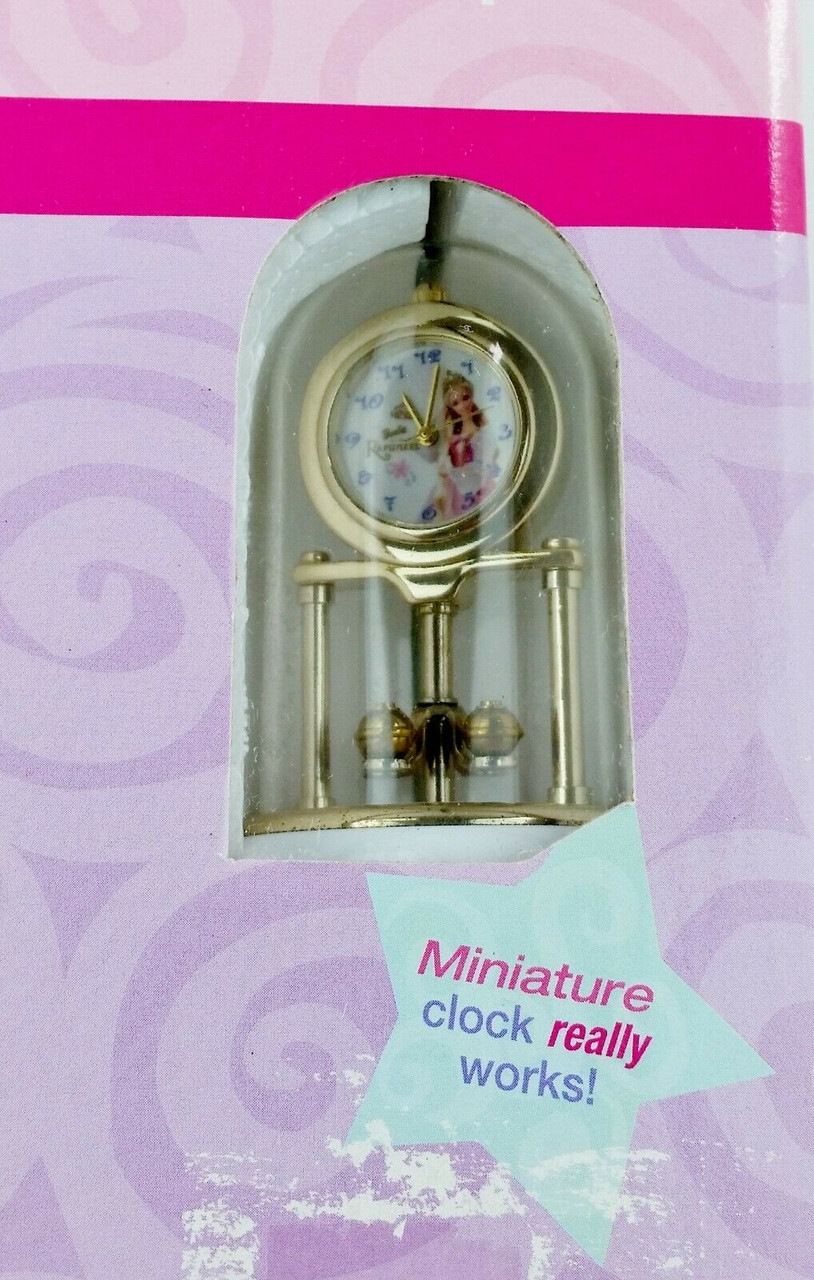 Barbie as Rapunzel Anniversary Clock Gift Set Porcelain 2002 Mattel Kreisler NIB