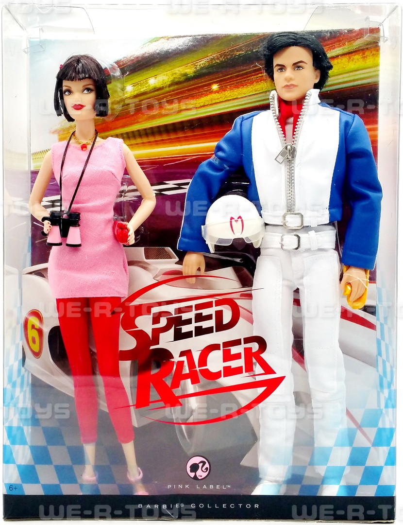 Speed Racer Collector Barbie and Ken Doll Gift Set Pink