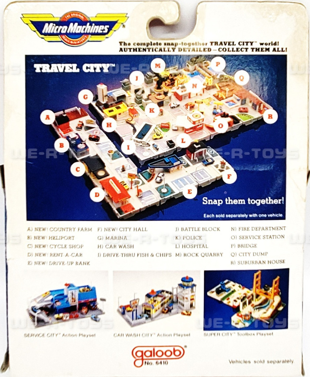 Micro Machines Travel City Rent-a-Car Fold-Up Playset 1989 Galoob #6410 NEW