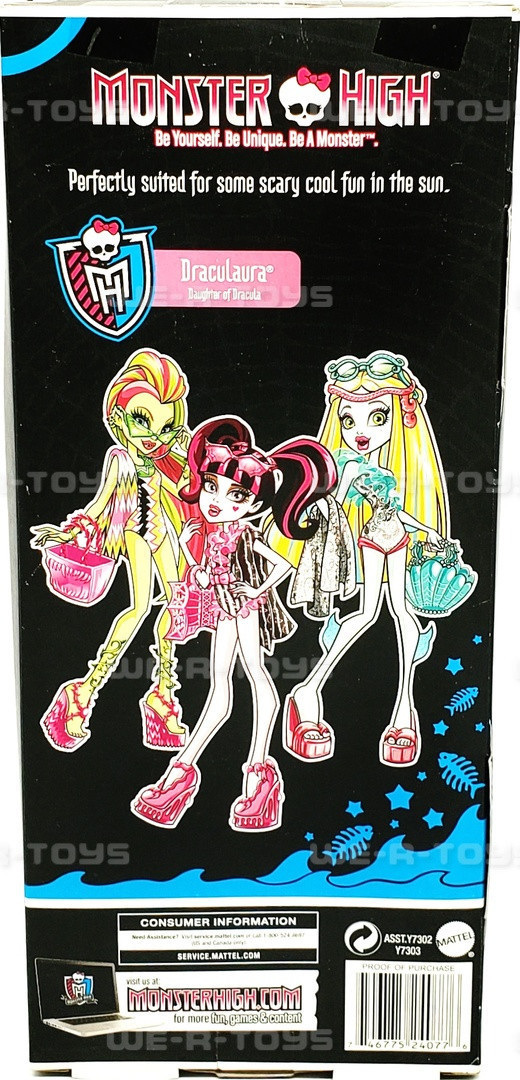 Monster High Swim Class Draculaura Doll 2012 Mattel #Y7303 NIB