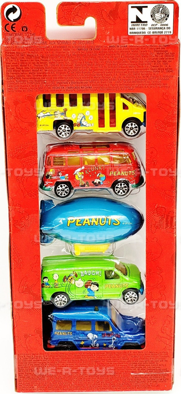 Matchbox Peanuts 5 Pack Vehicle Set 2003 Mattel NEW