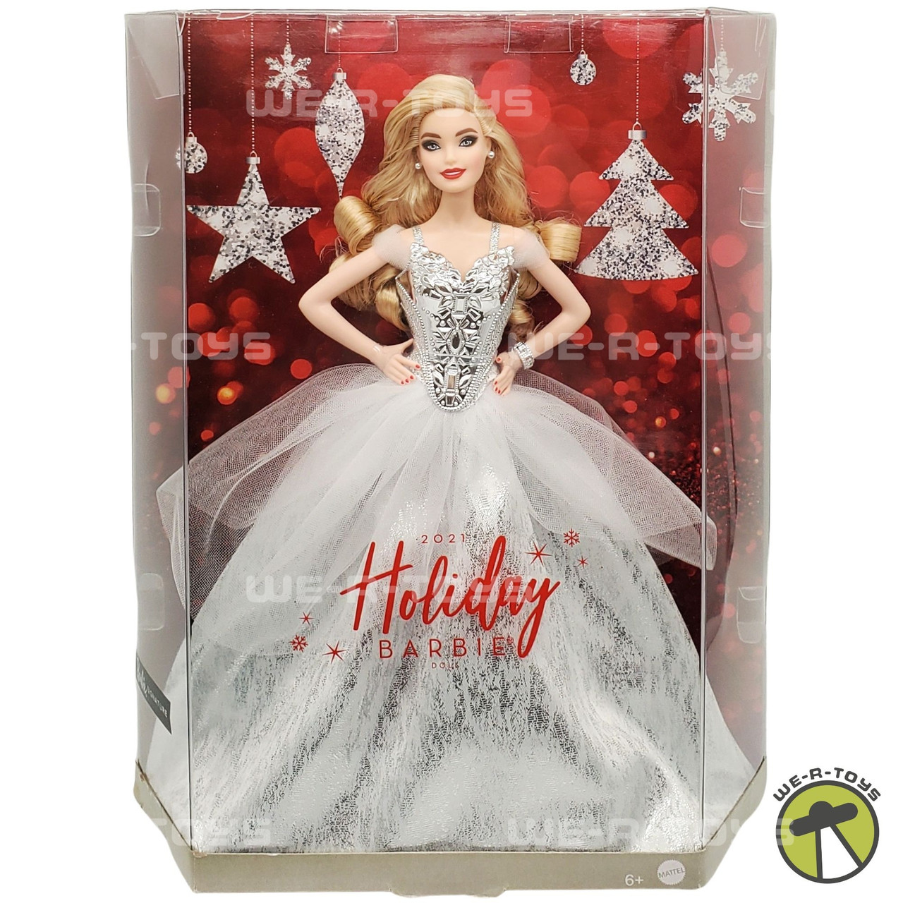 Barbie Signature 2021 Holiday Doll (12-inch, Blonde Wavy Hair) in Silver  Gown