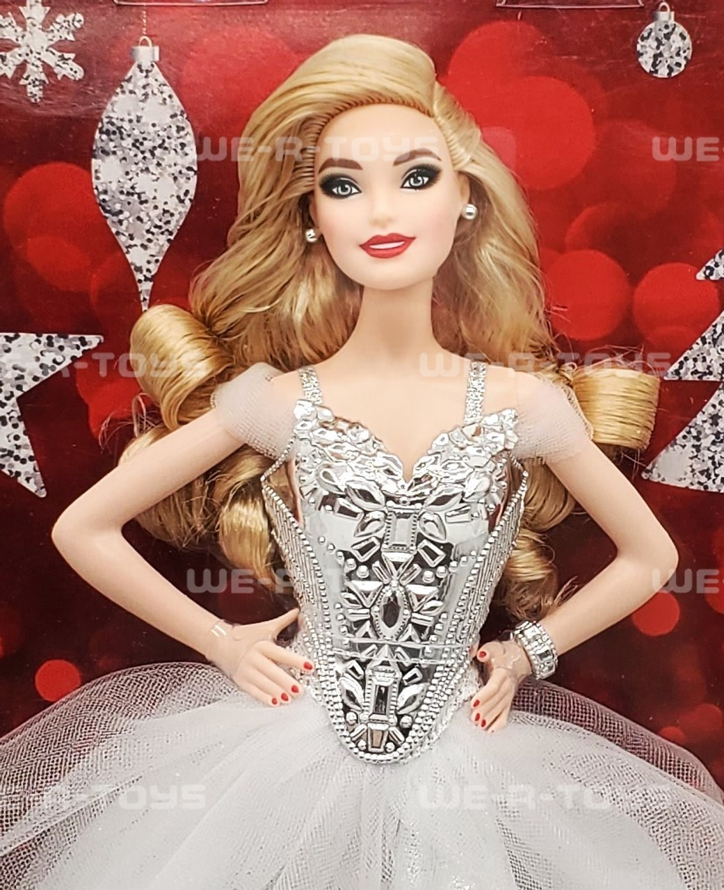 Barbie Signature 2021 Holiday Doll (12-inch, Blonde Wavy Hair) in Silver  Gown