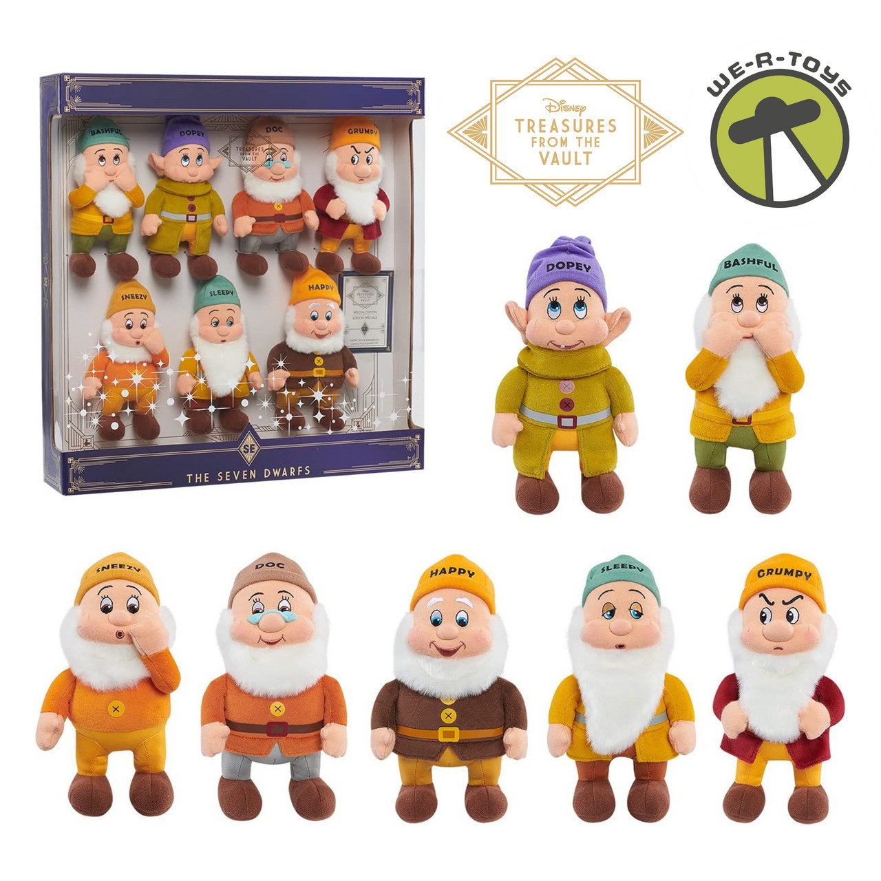 Disney Treasures from The Vault The Seven Dwarves Plush Set Just
