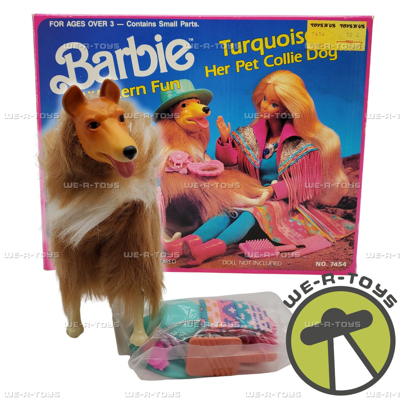 Barbie Western Fun Pet Collie Turquoise Doll Mattel 1989 No. 7454