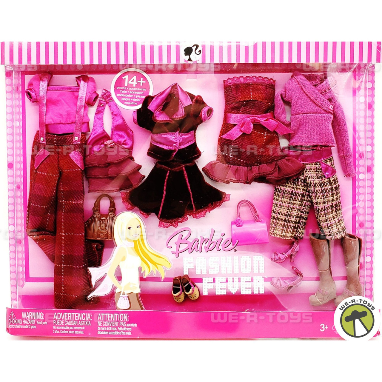 Mattel 2007 Barbie Doll Hair Brush Pink Fashion Accessory 3.5” Long