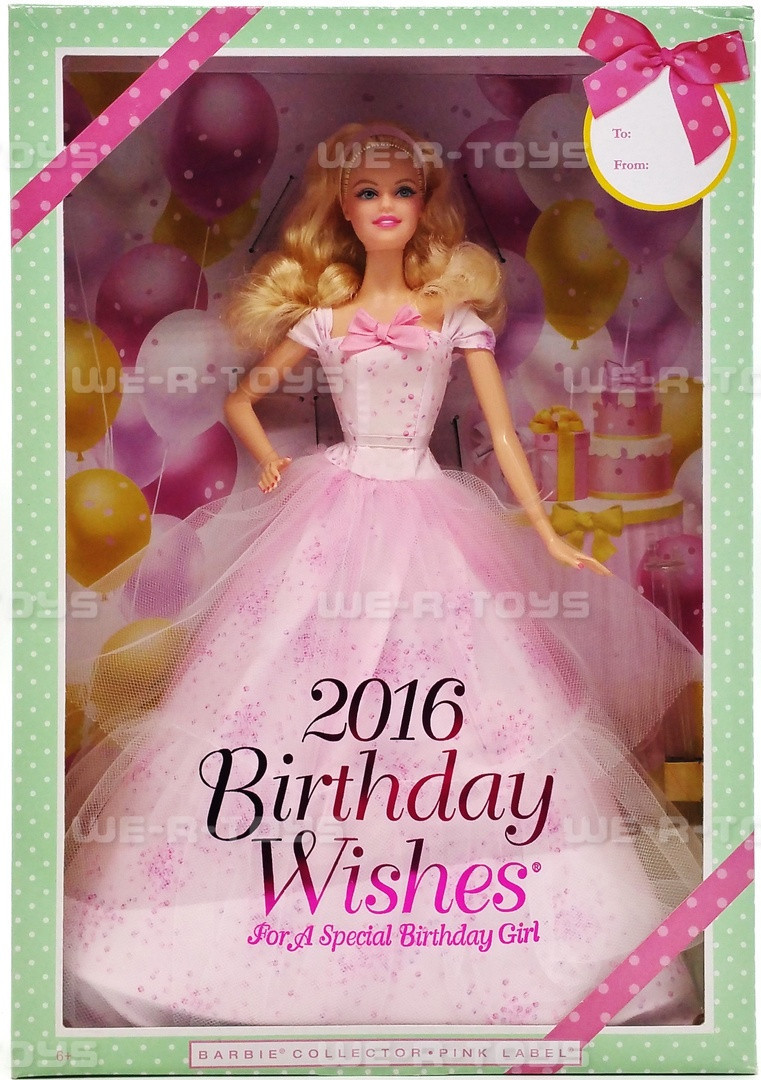 Barbie Birthday Wishes 2016 Pink Label Doll Mattel DGW29 We-R-Toys
