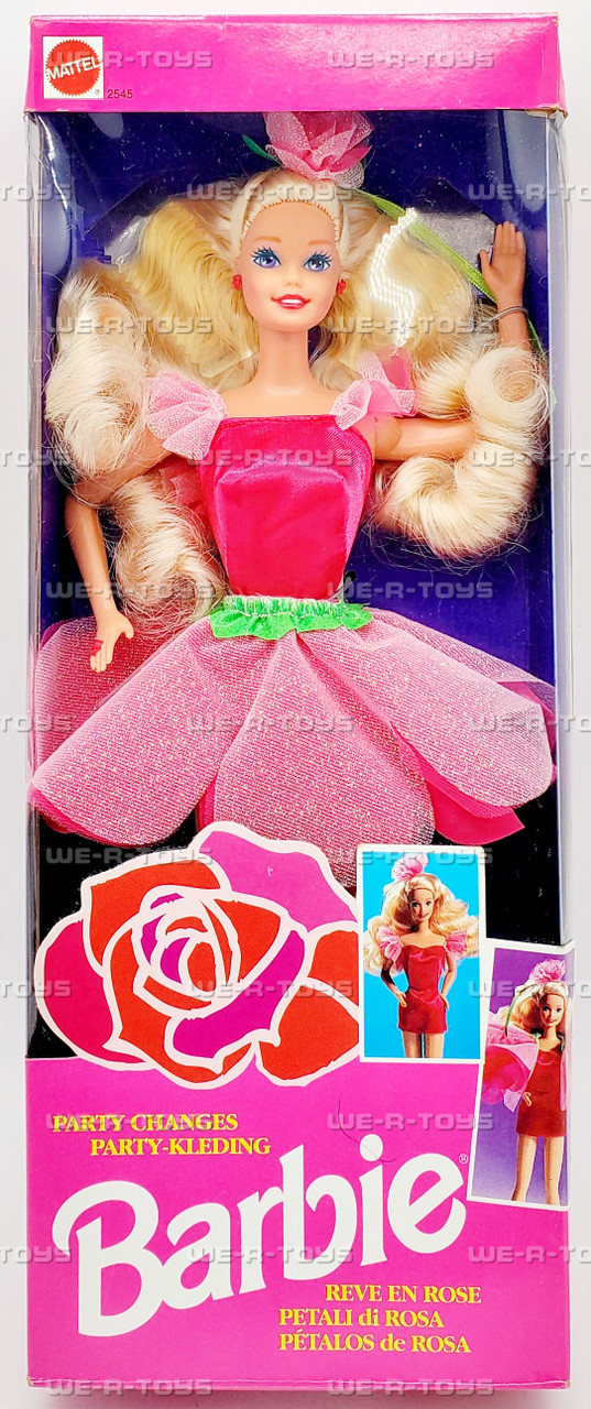 Party Changes Barbie Reve En Rose Doll 1992 Mattel 2545 - We-R-Toys Party Changes Barbie Reve En Rose Doll 1992 Mattel 2545 - We-R-Toys