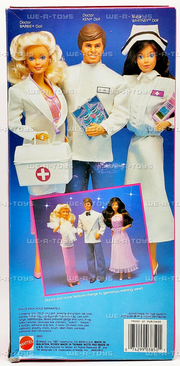 Doctor Barbie Doll From Doctor to Date 1987 Mattel 3850 We-R-Toys