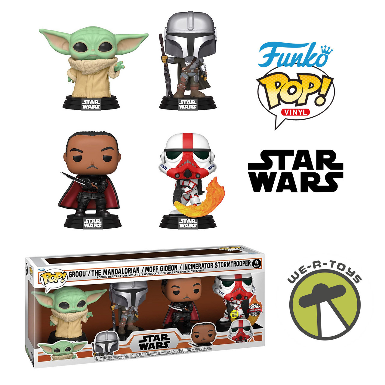 Funko Pop! Star Wars The Mandalorian Bobble-Head 4 Pack 2021