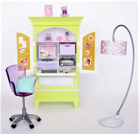 Barbie My House Armoire Desk Set Doll Accessories 2007 Mattel